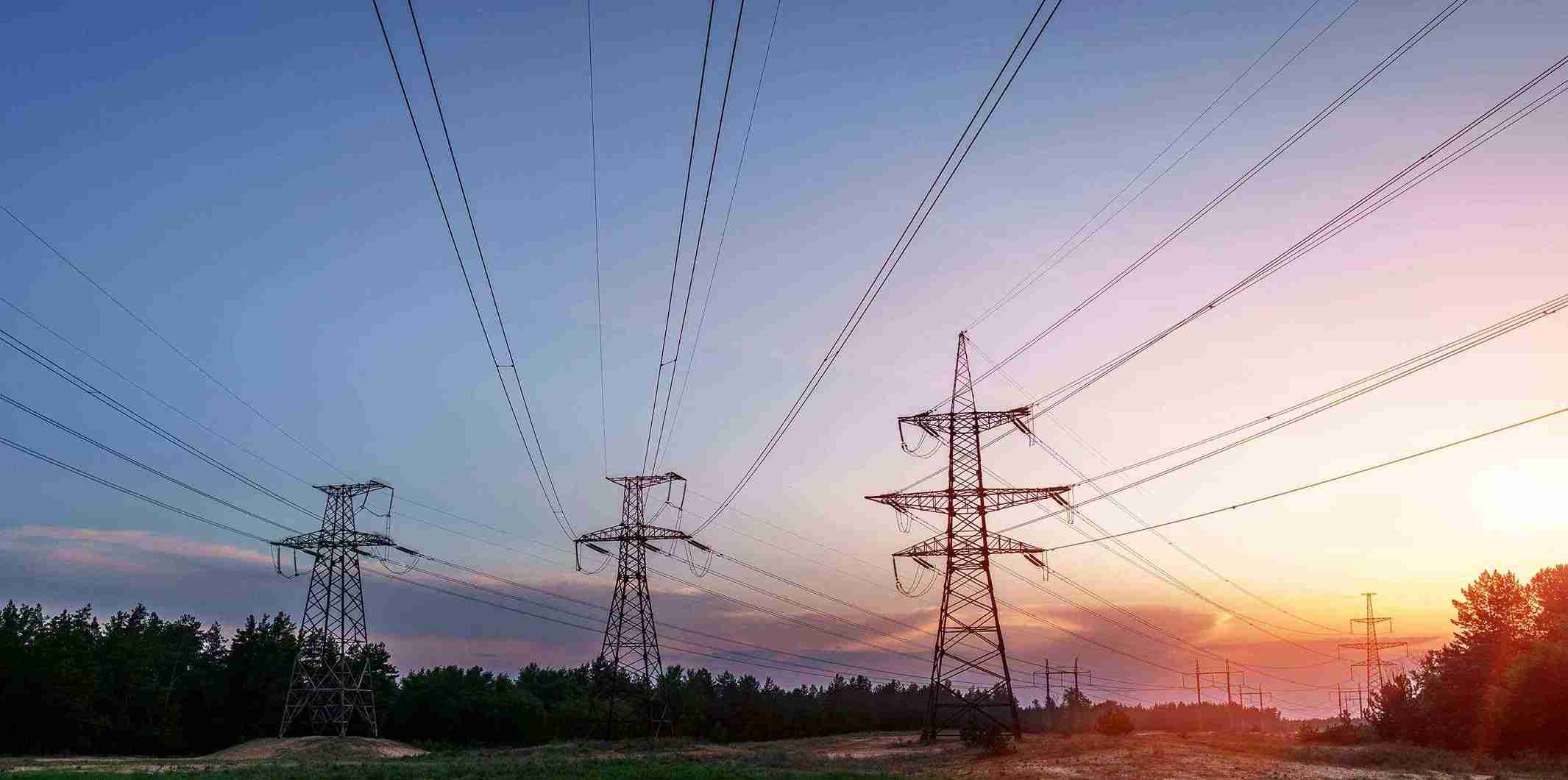 Power Lines During Sunrise