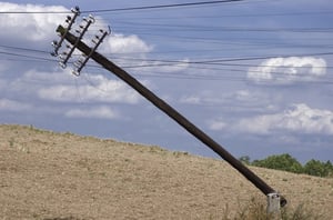 damaged utility pole