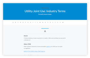 Alden Systems Utility Joint Use Glossary