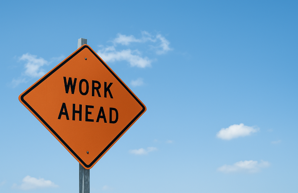 Work ahead sign